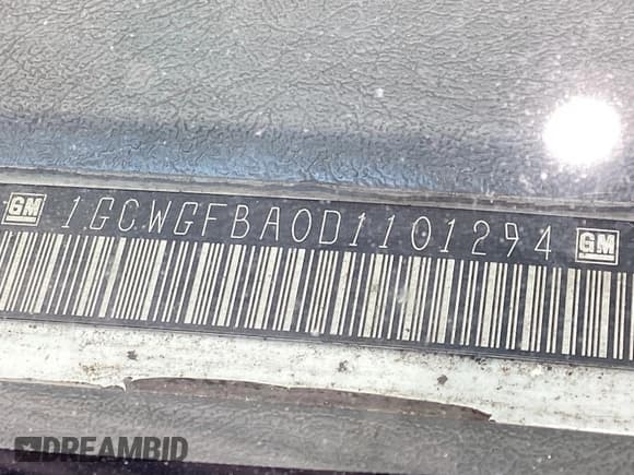 ✅ 2013 Chevrolet Express Cargo • VIN: 1GCWGFBA0D1101294 • Lot: 42354465. Listed on IAAI with 255,042 mi. Free auction sales archive from the USA and detailed vehicle history report at DreamBid. Image 1.