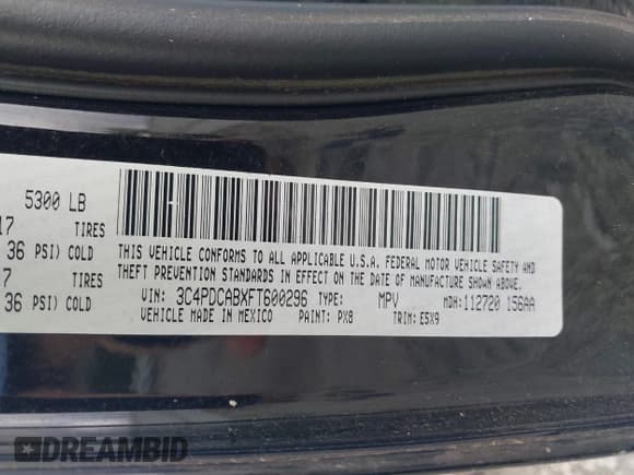 ✅ 2015 Dodge Journey American Value • VIN: 3C4PDCABXFT600296 • Лот: 43387282. Опубликован ранее на IAAI с пробегом 98 029 миль. Бесплатный доступ к архиву аукционных продаж из США и подробный отчёт об истории автомобиля на DreamBid. Изображение 9.