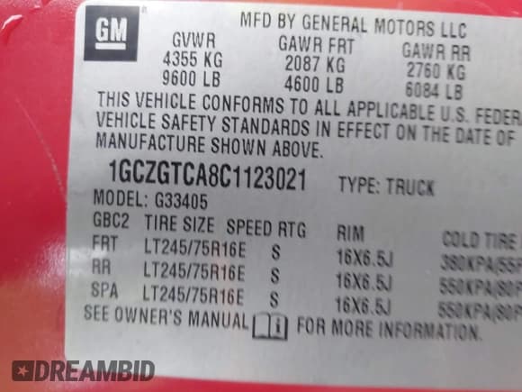 ✅ 2012 Chevrolet Express Cargo • VIN: 1GCZGTCA8C1123021 • Lot: 41212820. Listed on IAAI with 213,753 mi. Free auction sales archive from the USA and detailed vehicle history report at DreamBid. Image 9.