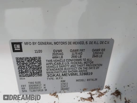 ✅ 2021 GMC Terrain SLE • VIN: 3GKALMEV8ML328819 • Lot: 43563466. Wystawiony na IAAI z przebiegiem 40 276 mil. Bezpłatny archiwum sprzedaży aukcyjnych z USA i szczegółowy raport historii pojazdu na DreamBid. Zdjęcie 9.