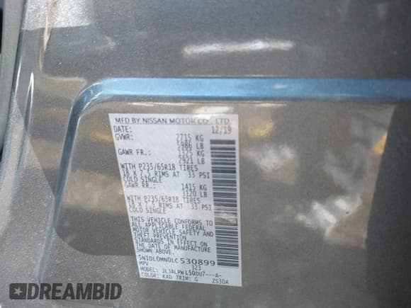 ✅ 2020 Infiniti QX60 Luxe • VIN: 5N1DL0MN0LC530899 • Lot: 41298529. Listed on IAAI with 120,000 mi. Free auction sales archive from the USA and detailed vehicle history report at DreamBid. Image 9.