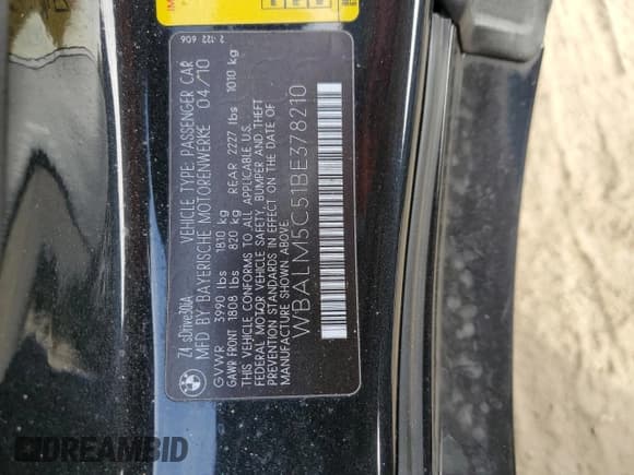 ✅ 2011 BMW Z4 sDrive30i • VIN: WBALM5C51BE378210 • Лот: 72087185. Опубликован ранее на Copart с пробегом 87 665 миль. Бесплатный доступ к архиву аукционных продаж из США и подробный отчёт об истории автомобиля на DreamBid. Изображение 12.