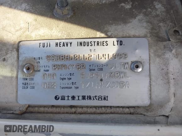 ✅ 2002 Subaru Legacy Outback Limited • VIN: 4S3BH686627646053 • Lot: 43599237. Wystawiony na IAAI z przebiegiem 265 653 mil. Bezpłatny archiwum sprzedaży aukcyjnych z USA i szczegółowy raport historii pojazdu na DreamBid. Zdjęcie 9.