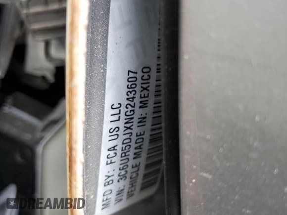 ✅ 2022 Ram 2500 Big Horn • VIN: 3C6UR5DJXNG243607 • Лот: 80448485. Опубликован ранее на Copart с пробегом Не указан. Бесплатный доступ к архиву аукционных продаж из США и подробный отчёт об истории автомобиля на DreamBid. Изображение 12.