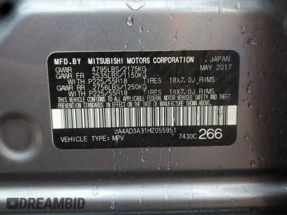 2017 Mitsubishi Outlander SE с VIN JA4AD3A31HZ055951, выставлен на аукционе Copart как лот 69435095 с пробегом 107 503 миль миль и Списание • Salvage title. История ставок и продаж доступна на DreamBid. Изображение 12.