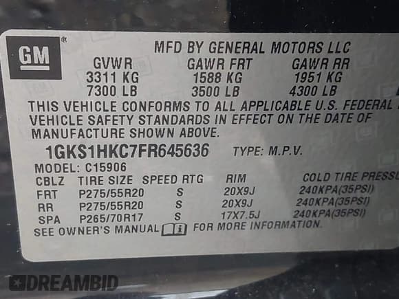 ✅ 2015 GMC Yukon XL SLT • VIN: 1GKS1HKC7FR645636 • Lot: 42093086. Wystawiony na IAAI z przebiegiem 206 189 mil. Bezpłatny archiwum sprzedaży aukcyjnych z USA i szczegółowy raport historii pojazdu na DreamBid. Zdjęcie 9.