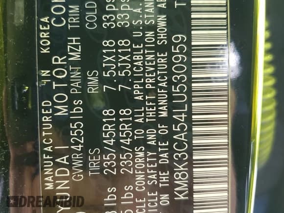 ✅ 2020 Hyundai Kona Limited • VIN: KM8K3CA54LU530959 • Лот: 37223534. Опубликован ранее на Copart с пробегом 44 317 миль. Бесплатный доступ к архиву аукционных продаж из США и подробный отчёт об истории автомобиля на DreamBid. Изображение 12.