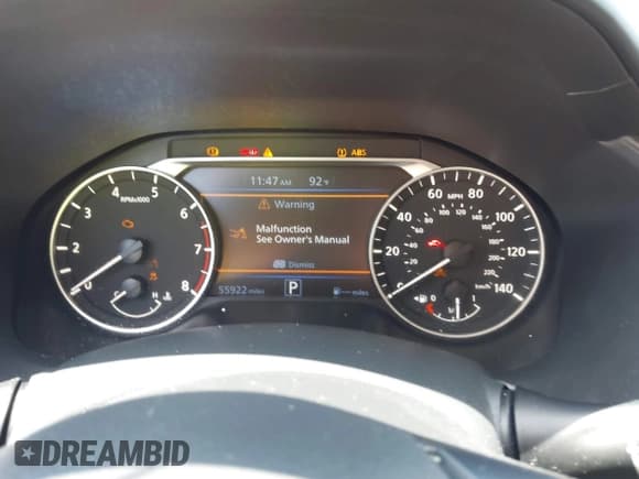 ✅ 2022 Nissan Altima SR • VIN: 1N4BL4CW1NN409051 • Lot: 42844205. Listed on IAAI with 55,922 mi. Free auction sales archive from the USA and detailed vehicle history report at DreamBid. Image 7.