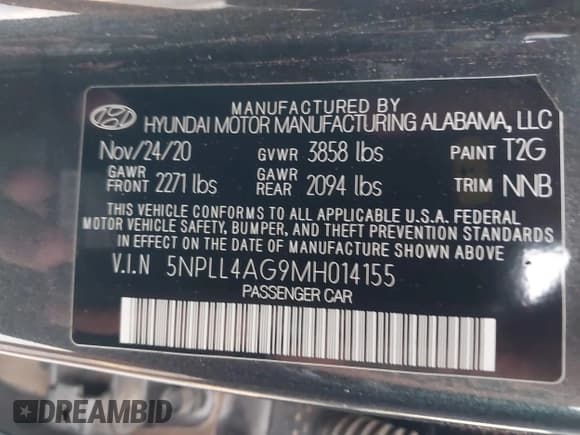 ✅ 2021 Hyundai Elantra SE • VIN: 5NPLL4AG9MH014155 • Lot: 42738392. Listed on IAAI with 39,207 mi. Free auction sales archive from the USA and detailed vehicle history report at DreamBid. Image 9.