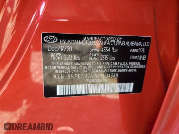 ✅ 2021 Hyundai Sonata SE • VIN: 5NPEG4JA9MH104348 • Лот: 84015045. Размещён на Copart с пробегом 27 096 миль миль. Получите бесплатный доступ к архиву аукционных продаж из США и посмотрите подробный отчёт об истории автомобиля на DreamBid. Изображение 12.