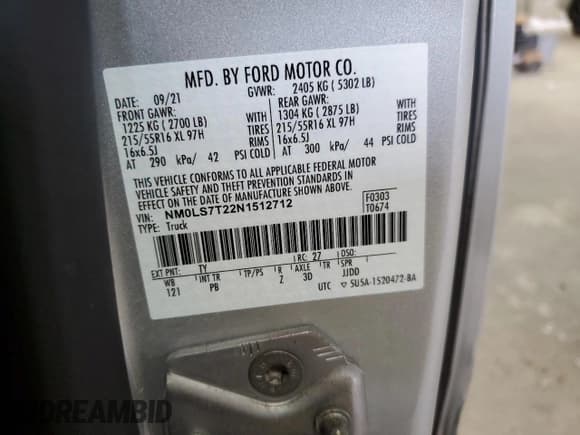 ✅ 2022 Ford Transit Connect XLT • VIN: NM0LS7T22N1512712 • Lot: 90673445. Listed on Copart with 1,606 mi. Free auction sales archive from the USA and detailed vehicle history report at DreamBid. Image 13.