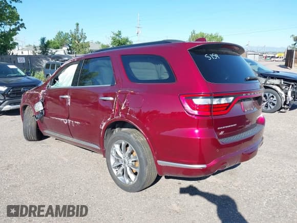 ✅ 2022 Dodge Durango Citadel • VIN: 1C4SDJET3NC219109 • Lot: 42543720. Listed on IAAI with 49,680 mi. Free auction sales archive from the USA and detailed vehicle history report at DreamBid. Image 3.