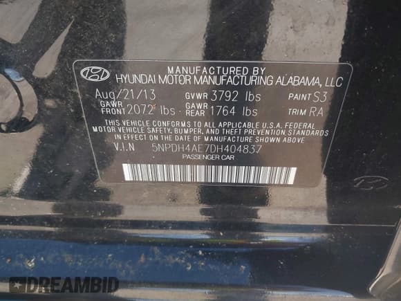 ✅ 2013 Hyundai Elantra Limited • VIN: 5NPDH4AE7DH404837 • Лот: 40582804. Опубликован ранее на IAAI с пробегом 57 857 миль. Бесплатный доступ к архиву аукционных продаж из США и подробный отчёт об истории автомобиля на DreamBid. Изображение 9.