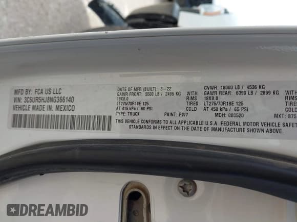 ✅ 2022 Ram 2500 Tradesman • VIN: 3C6UR5HJ8NG366140 • Лот: 42468290. Опубликован ранее на IAAI с пробегом 51 581 миль. Бесплатный доступ к архиву аукционных продаж из США и подробный отчёт об истории автомобиля на DreamBid. Изображение 9.