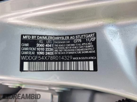 ✅ 2008 Mercedes-Benz C 300 Sport • VIN: WDDGF54X78R014329 • Lot: 43517586. Wystawiony na IAAI z przebiegiem 242 871 mil. Bezpłatny archiwum sprzedaży aukcyjnych z USA i szczegółowy raport historii pojazdu na DreamBid. Zdjęcie 9.