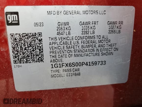 ✅ 2023 Chevrolet Bolt EV 2LT • VIN: 1G1FX6S00P4159733 • Лот: 83336224. Опубликован ранее на Copart с пробегом 11 876 миль. Бесплатный доступ к архиву аукционных продаж из США и подробный отчёт об истории автомобиля на DreamBid. Изображение 13.