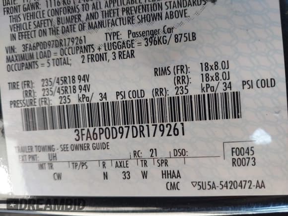 ✅ 2013 Ford Fusion Titanium • VIN: 3FA6P0D97DR179261 • Lot: 43763214. Wystawiony na IAAI z przebiegiem 249 359 mil. Bezpłatny archiwum sprzedaży aukcyjnych z USA i szczegółowy raport historii pojazdu na DreamBid. Zdjęcie 9.