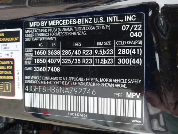 ✅ 2022 Mercedes-Benz GLS Maybach GLS 600 • VIN: 4JGFF8HB6NA792746 • Lot: 42722763. Listed on IAAI with 13,947 mi. Free auction sales archive from the USA and detailed vehicle history report at DreamBid. Image 9.