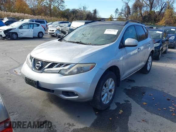 ✅ 2012 Nissan Murano SV • VIN: JN8AZ1MW2CW210507 • Lot: 43662783. Listed on IAAI with 162,132 mi. Free auction sales archive from the USA and detailed vehicle history report at DreamBid. Image 2.