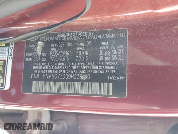 ✅ 2009 Hyundai Santa Fe GLS • VIN: 5NMSG73D09H238410 • Лот: 43475522. Опубликован ранее на IAAI с пробегом 140 347 миль. Бесплатный доступ к архиву аукционных продаж из США и подробный отчёт об истории автомобиля на DreamBid. Изображение 9.