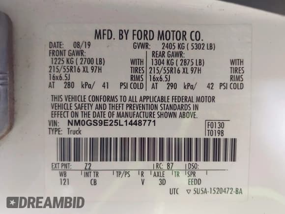 ✅ 2020 Ford Transit Connect XL • VIN: NM0GS9E25L1448771 • Лот: 43549617. Опубликован ранее на IAAI с пробегом 82 979 миль. Бесплатный доступ к архиву аукционных продаж из США и подробный отчёт об истории автомобиля на DreamBid. Изображение 9.