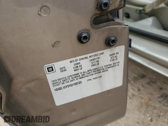 ✅ 2000 Cadillac Eldorado • VIN: 1G6EL12Y5YU166723 • Лот: 82612034. Опубликован ранее на Copart с пробегом 80 839 миль. Бесплатный доступ к архиву аукционных продаж из США и подробный отчёт об истории автомобиля на DreamBid. Изображение 14.