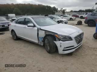2015 Hyundai Genesis 3.8L z VIN KMHGN4JE0FU067258, wystawiony jako Copart lot #77744124 z przebiegiem 80 317 mil mil oraz Szkoda całkowita • Salvage title. Historia ofert i sprzedaży dostępna na DreamBid. Obrazek 4.