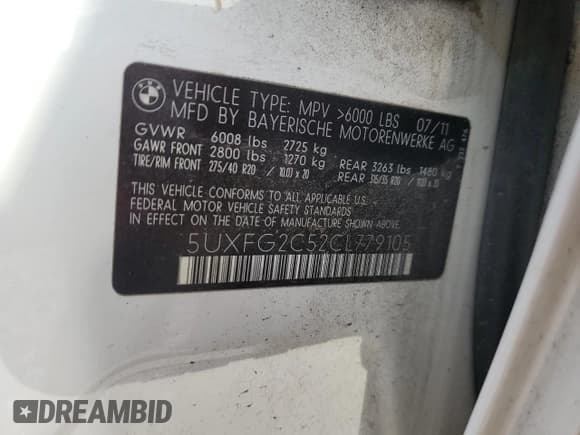 ✅ 2012 BMW X6 35i • VIN: 5UXFG2C52CL779105 • Lot: 84900895. Wystawiony na Copart z przebiegiem Nie podano. Bezpłatny archiwum sprzedaży aukcyjnych z USA i szczegółowy raport historii pojazdu na DreamBid. Zdjęcie 14.