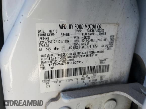 ✅ 2011 Ford F-350 XL • VIN: 1FT8W3DT4BEB25919 • Лот: 66136945. Опубликован ранее на Copart с пробегом 212 861 миль. Бесплатный доступ к архиву аукционных продаж из США и подробный отчёт об истории автомобиля на DreamBid. Изображение 12.