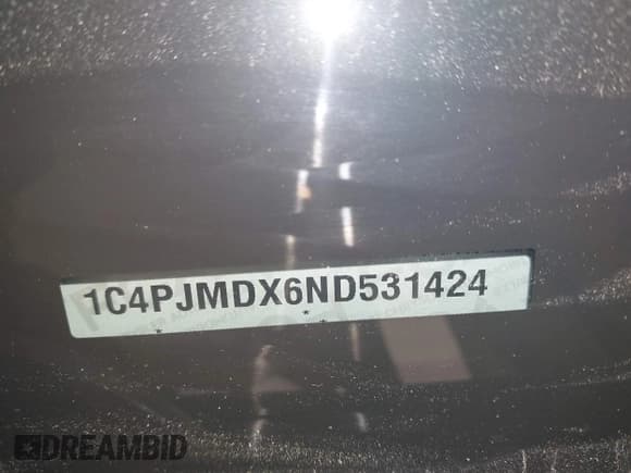 ✅ 2022 Jeep Cherokee Limited • VIN: 1C4PJMDX6ND531424 • Lot: 42334739. Listed on IAAI with 22,473 mi. Free auction sales archive from the USA and detailed vehicle history report at DreamBid. Image 9.