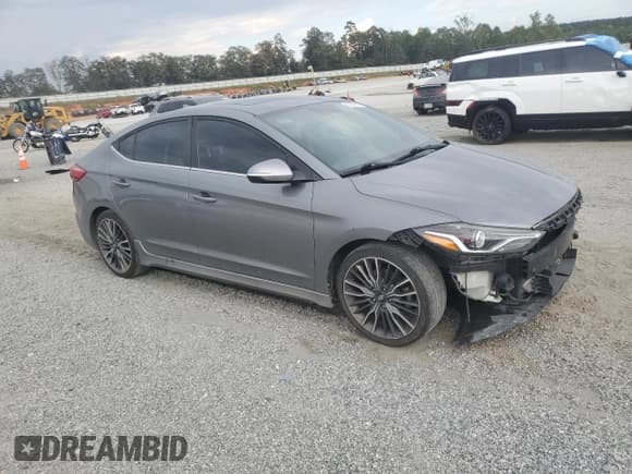 ✅ 2018 Hyundai Elantra Sport • VIN: KMHD04LB9JU611737 • Lot: 81785515. Listed on Copart with 137,588 mi. Free auction sales archive from the USA and detailed vehicle history report at DreamBid. Image 4.