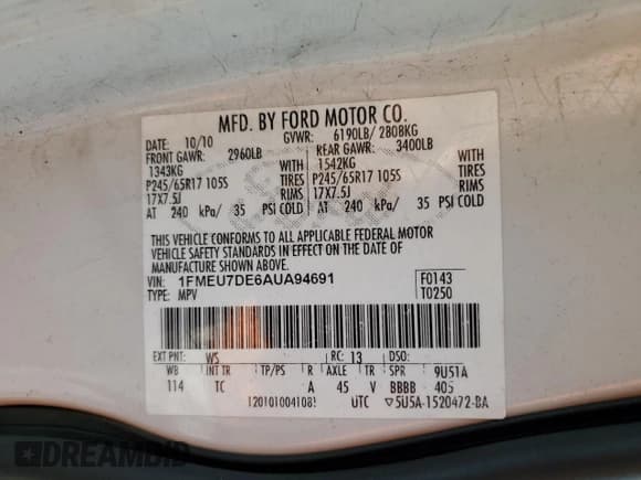 ✅ 2010 Ford Explorer XLT • VIN: 1FMEU7DE6AUA94691 • Lot: 81450665. Wystawiony na Copart z przebiegiem 155 639 mil. Bezpłatny archiwum sprzedaży aukcyjnych z USA i szczegółowy raport historii pojazdu na DreamBid. Zdjęcie 13.