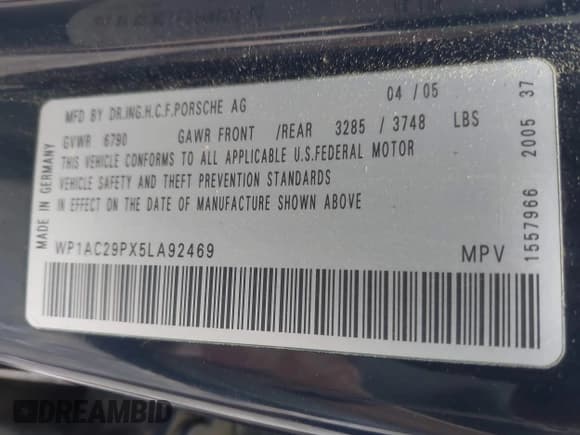 ✅ 2005 Porsche Cayenne Turbo • VIN: WP1AC29PX5LA92469 • Lot: 43032828. Wystawiony na IAAI z przebiegiem 278 547 mil. Bezpłatny archiwum sprzedaży aukcyjnych z USA i szczegółowy raport historii pojazdu na DreamBid. Zdjęcie 9.