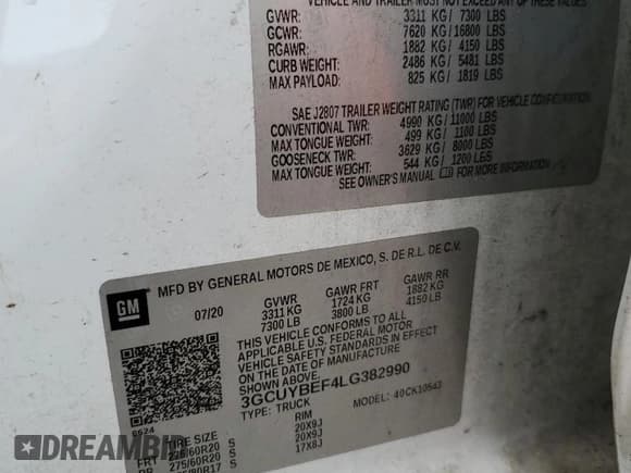 ✅ 2020 Chevrolet Silverado 1500 Custom • VIN: 3GCUYBEF4LG382990 • Lot: 71711325. Listed on Copart with 86,813 mi. Free auction sales archive from the USA and detailed vehicle history report at DreamBid. Image 12.