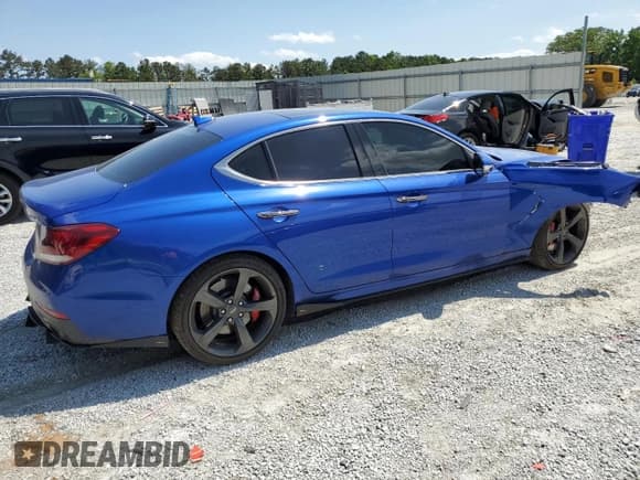 ✅ 2020 Genesis G70 3.3T • VIN: KMTG34LE7LU058061 • Lot: 57534815. Listed on Copart with 76,885 mi. Free auction sales archive from the USA and detailed vehicle history report at DreamBid. Image 3.
