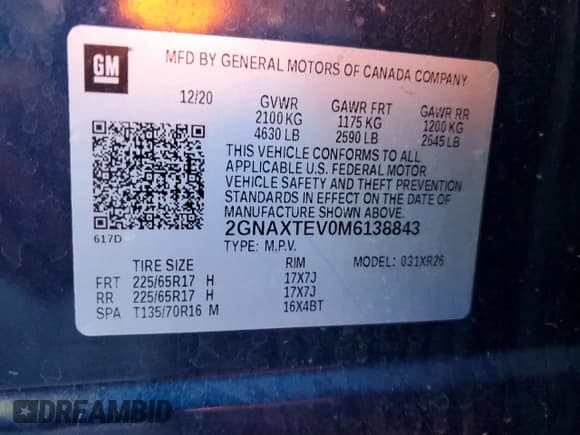 ✅ 2021 Chevrolet Equinox LT • VIN: 2GNAXTEV0M6138843 • Lot: 80565175. Listed on Copart with 82,470 mi. Free auction sales archive from the USA and detailed vehicle history report at DreamBid. Image 14.