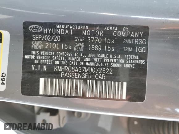 ✅ 2021 Hyundai Venue SEL • VIN: KMHRC8A37MU072622 • Lot: 41916565. Listed on Copart with 42,024 mi. Free auction sales archive from the USA and detailed vehicle history report at DreamBid. Image 13.