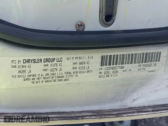 ✅ 2014 Dodge Dart SXT • VIN: 1C3CDFBB3ED775884 • Lot: 42255030. Listed on IAAI with 202,421 mi. Free auction sales archive from the USA and detailed vehicle history report at DreamBid. Image 9.