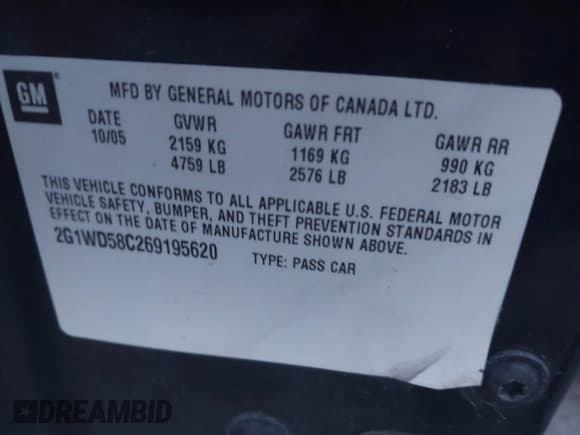 ✅ 2006 Chevrolet Impala SS • VIN: 2G1WD58C269195620 • Лот: 42953726. Опубликован ранее на IAAI с пробегом 179 319 миль. Бесплатный доступ к архиву аукционных продаж из США и подробный отчёт об истории автомобиля на DreamBid. Изображение 9.