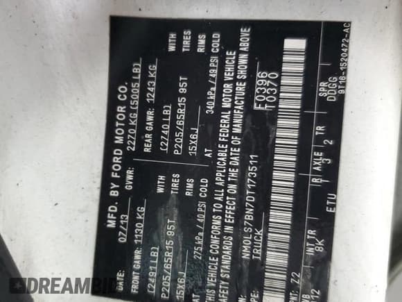 ✅ 2013 Ford Transit Connect XLT • VIN: NM0LS7BN7DT173511 • Lot: 93056375. Wystawiony na Copart z przebiegiem 263 822 mil. Bezpłatny archiwum sprzedaży aukcyjnych z USA i szczegółowy raport historii pojazdu na DreamBid. Zdjęcie 12.