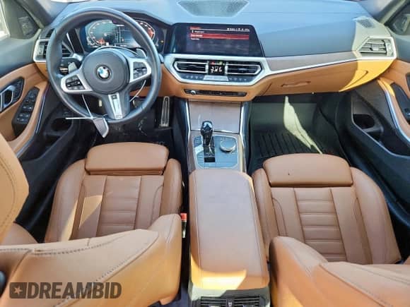 2021 BMW 3 Series M340i with VIN WBA5U7C03MFK58043, listed as a Copart auction lot 66615735 with 27,654 mi miles and Salvage title. Bid and sale history available at DreamBid. Image 8.