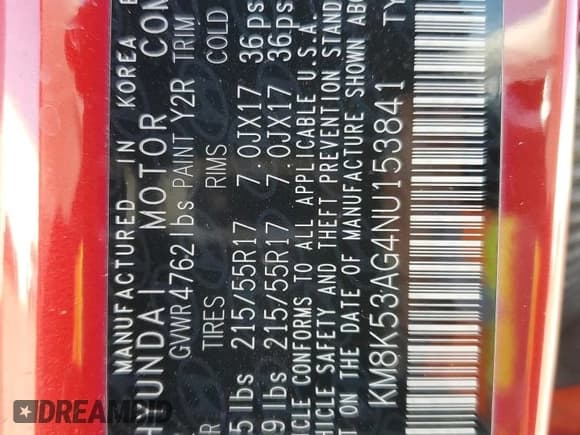 ✅ 2022 Hyundai Kona Limited • VIN: KM8K53AG4NU153841 • Лот: 66139594. Опубликован ранее на Copart с пробегом Не указан. Бесплатный доступ к архиву аукционных продаж из США и подробный отчёт об истории автомобиля на DreamBid. Изображение 15.