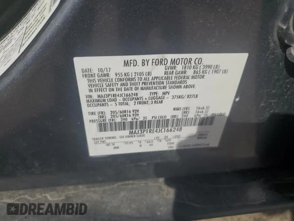 ✅ 2018 Ford EcoSport S • VIN: MAJ3P1RE4JC166248 • Lot: 80967255. Listed on Copart with 88,077 mi. Free auction sales archive from the USA and detailed vehicle history report at DreamBid. Image 13.