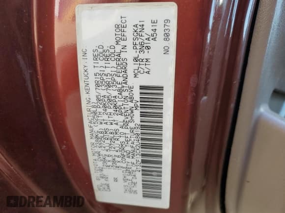 ✅ 2002 Toyota Sienna LE • VIN: 4T3ZF13CX2U480192 • Lot: 83790765. Listed on Copart with 142,283 mi. Free auction sales archive from the USA and detailed vehicle history report at DreamBid. Image 13.