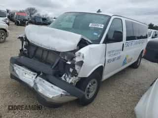 2017 Chevrolet Express Passenger LT с VIN 1GAZGPFG3H1169380, выставлен на аукционе Copart как лот 85080614 с пробегом 42 651 миль миль и Списание • Salvage title. История ставок и продаж доступна на DreamBid. Изображение 1.