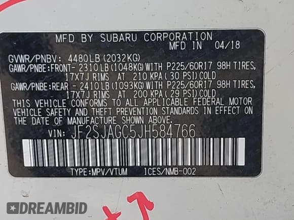 ✅ 2018 Subaru Forester Premium • VIN: JF2SJAGC5JH584766 • Lot: 43581725. Wystawiony na IAAI z przebiegiem 114 001 mil. Bezpłatny archiwum sprzedaży aukcyjnych z USA i szczegółowy raport historii pojazdu na DreamBid. Zdjęcie 9.