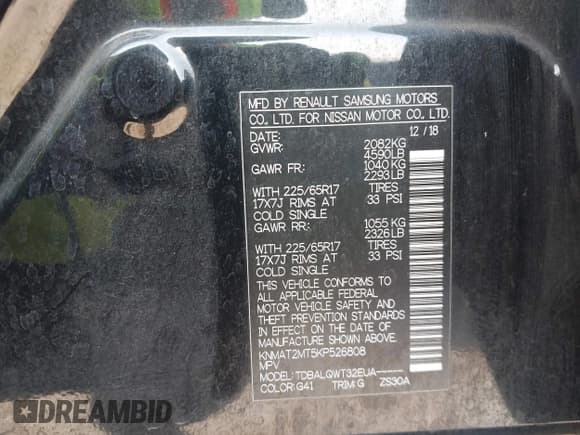 ✅ 2019 Nissan Rogue S • VIN: KNMAT2MT5KP526808 • Лот: 42954788. Опубликован ранее на IAAI с пробегом 64 054 миль. Бесплатный доступ к архиву аукционных продаж из США и подробный отчёт об истории автомобиля на DreamBid. Изображение 9.