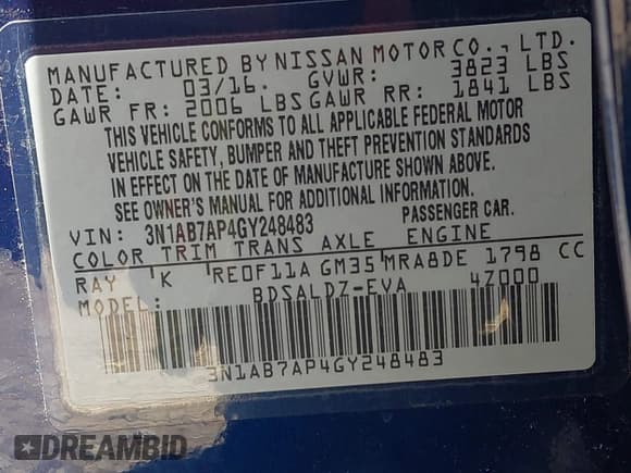 ✅ 2016 Nissan Sentra SR • VIN: 3N1AB7AP4GY248483 • Лот: 42322243. Опубликован ранее на IAAI с пробегом 103 064 миль. Бесплатный доступ к архиву аукционных продаж из США и подробный отчёт об истории автомобиля на DreamBid. Изображение 9.