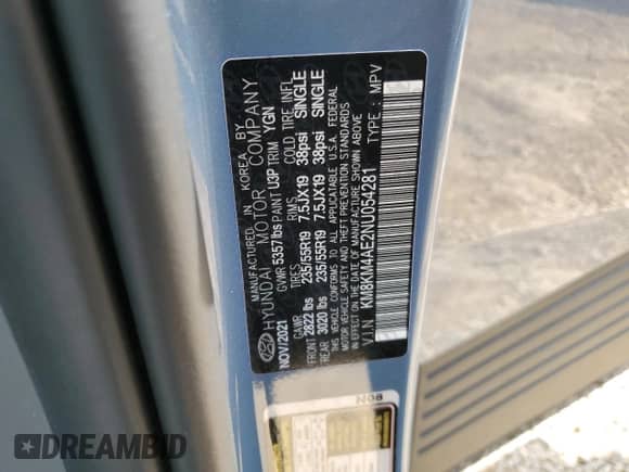 2022 Hyundai Ioniq 5 SE z VIN KM8KM4AE2NU054281, wystawiony jako Copart lot #70963604 z przebiegiem 48 641 mil mil oraz Szkoda całkowita • Salvage title. Historia ofert i sprzedaży dostępna na DreamBid. Obrazek 12.