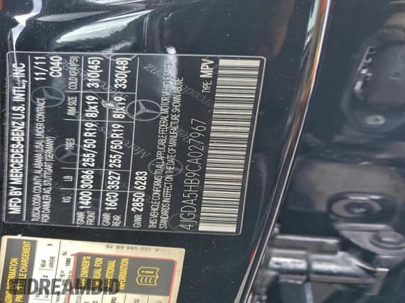 ✅ 2012 Mercedes-Benz M 350 • VIN: 4JGDA5HB9CA027967 • Lot: 93394735. Listed on Copart with 118,632 mi. Free auction sales archive from the USA and detailed vehicle history report at DreamBid. Image 13.